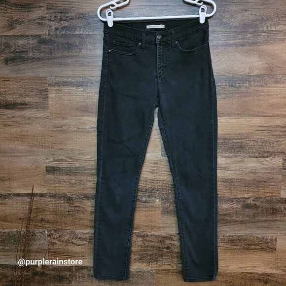 Levi's Jeans 27 Mid Rise 311 Shaping Skinny Tummy Control Black Wash Western - Picture 1 of 12